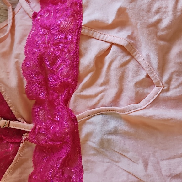 🩷💜FREDERICKS OF HOLLYWOOD LACE SLEEP PAJAMA ROMPER BUNDLE 💜🩷 - Picture 6 of 10